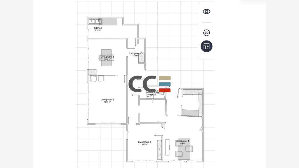 Vente bureaux 77m²R+1 à Cannes Carnot 