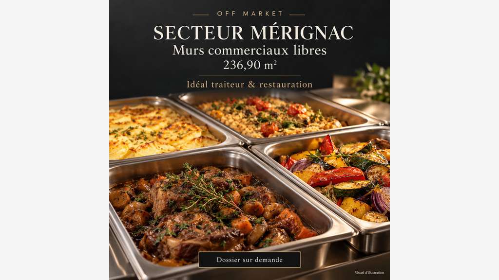 A vendre murs commerciaux libres 236m² à Mérignac