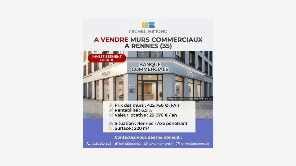 Vente murs commerciaux loués à Rennes