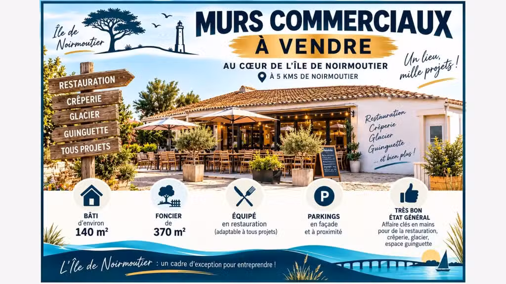 Vente murs fort potentiel à Noirmoutier-en-l'Île