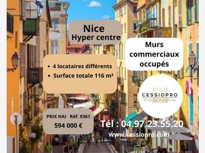A vendre murs occupés de 116m² à Nice hyper centre