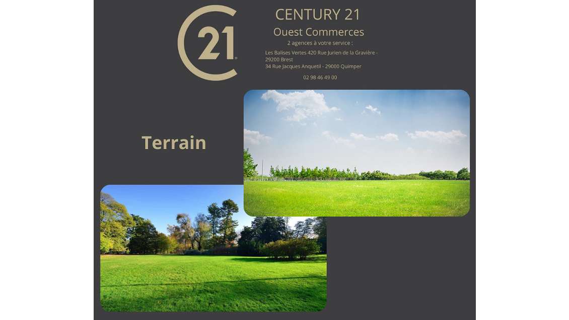 Vente terrain constructible 1100m² sur Quimper