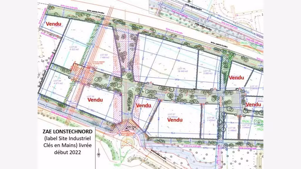 A vendre foncier industriel de 32 000m² à Lons