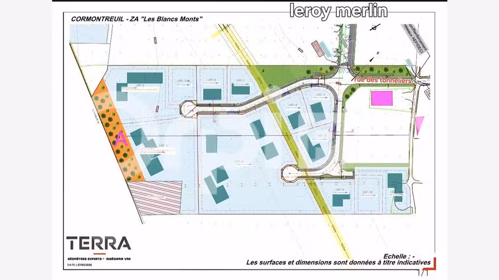 Terrain 1.4ha à vendre en ZAC à Cormontreuil