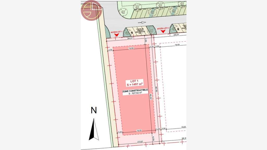 A vendre terrain 1500m² à Bonrepos-sur-Aussonnelle