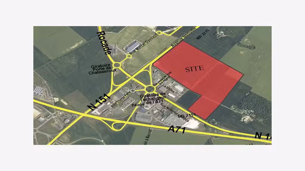 AV terrains industriels à partir de 7700m² Bourges