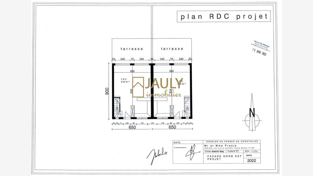 AV terrain constructible à batir 1 264m² à Meaux