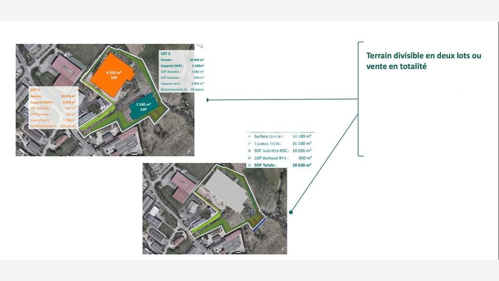 Terrain constructible à Mornant ZA Platières Est