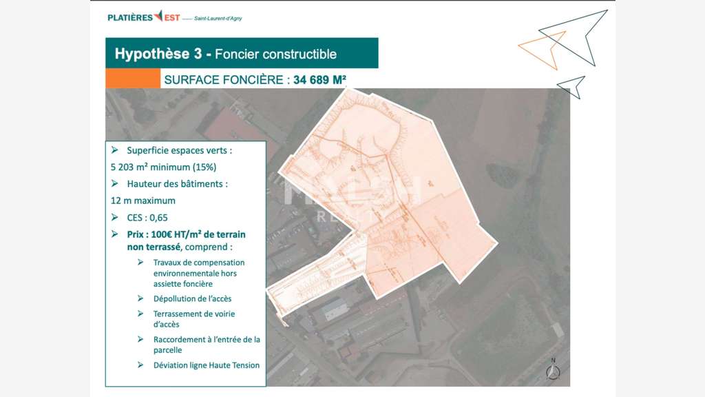 Terrain constructible à Mornant ZA Platières Est