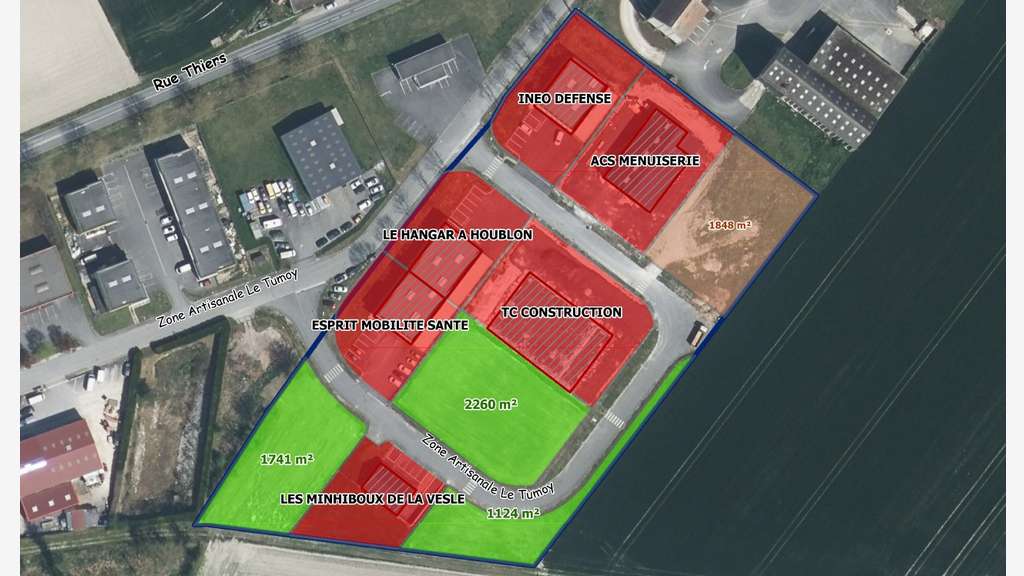 AV terrains industriels de 1100 à 2200m² Mourmelon