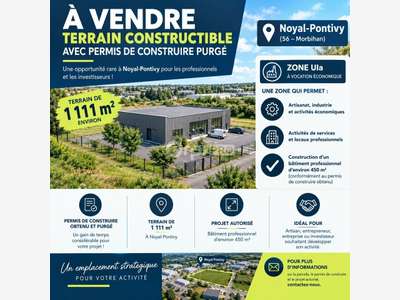 Terrain avec permis purgé à vendre à Noyal Pontivy