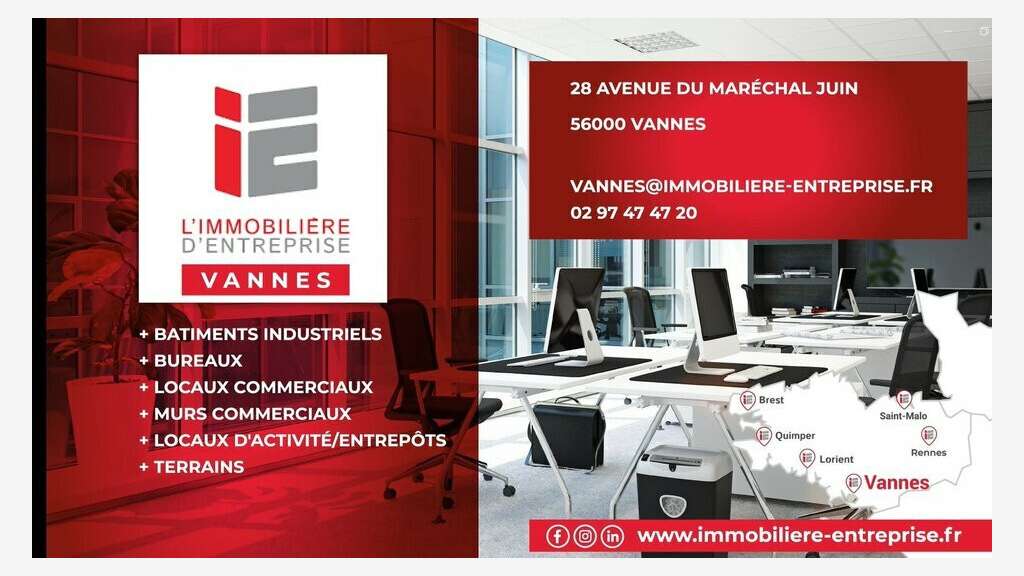Bureaux 220m² en étage à louer à Plougoumelen