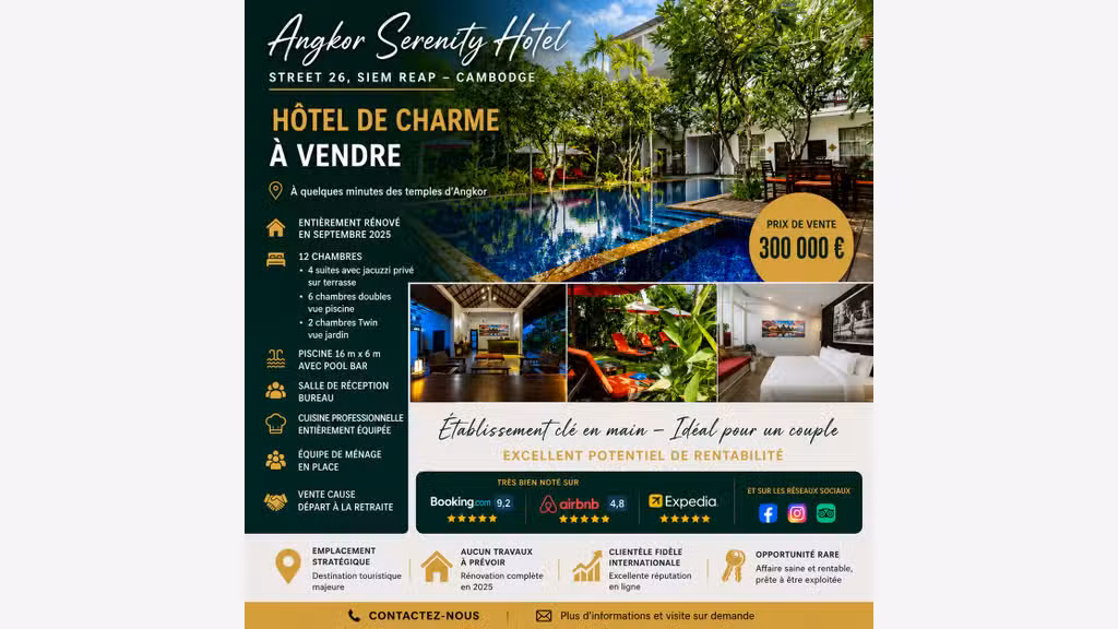 Boutique hôtel de charme Siem Reap Cambodge