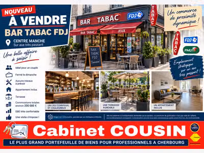 Vente bar tabac FDJ en centre Manche axe passant