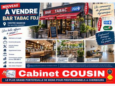 Vente bar tabac FDJ en centre Manche axe passant