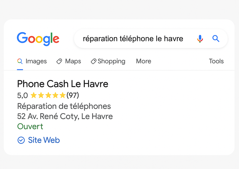 Phone Cash : Premiers sur Google… dès le 1er jour, même sans avis !