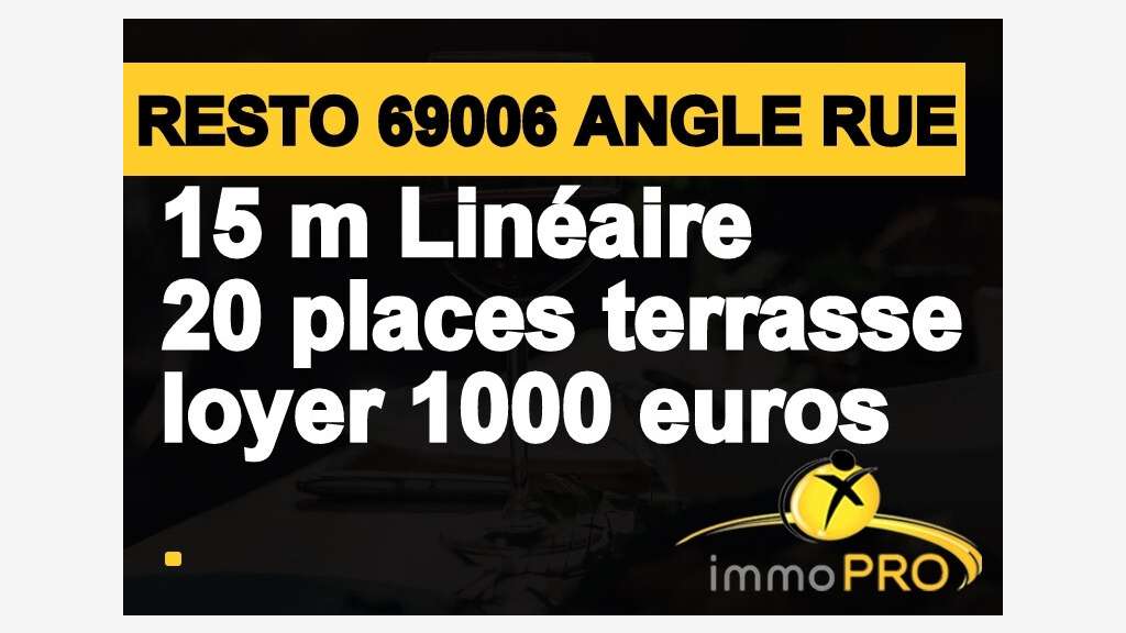 A vendre restaurant 15 m de linéaire à Lyon 69006