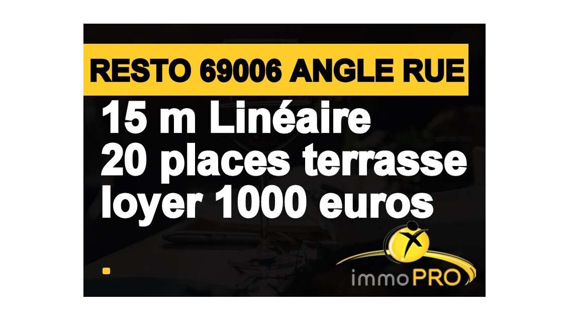 A vendre restaurant 15 m de linéaire à Lyon 69006