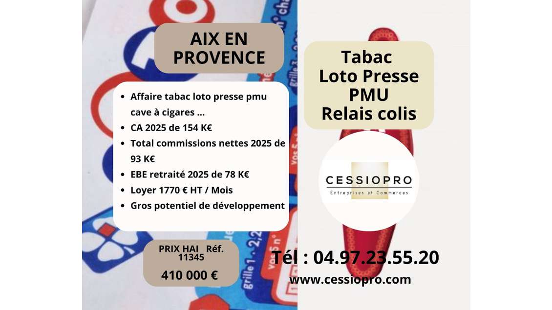 A vendre FDC tabac loto presse PMU à Aix en Pce