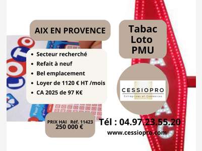 AV beau FDC tabac loto refait à neuf Aix en Pce