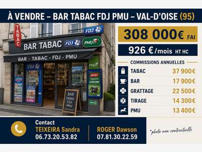 Vente bar tabac FDJ PMU en angle à Argenteuil
