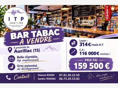 Vente bar tabac FDJ dans la belle ville d'Aurillac