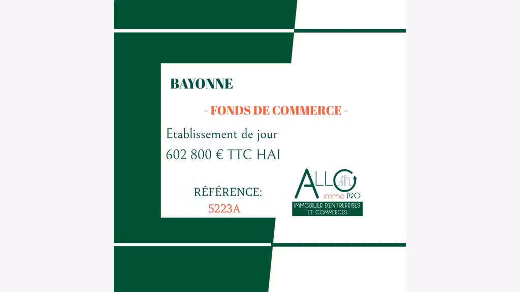 Vente FDC coffee shop en centre ville de Bayonne