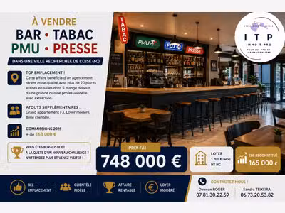 Vente bar tabac dans une ville recherchée Oise