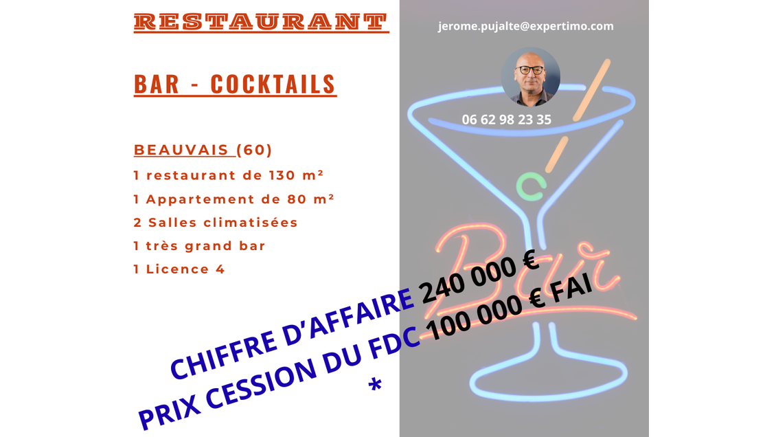 Vente bar pub restaurant en centre ville Beauvais