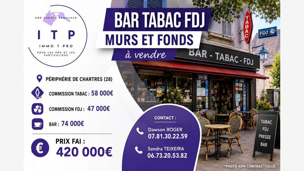 Vente murs et fonds bar Tabac FDJ à Beauvilliers
