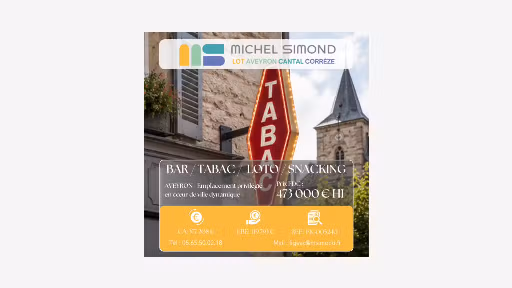 Bar tabac loto snack 80 couverts centre-ville 12