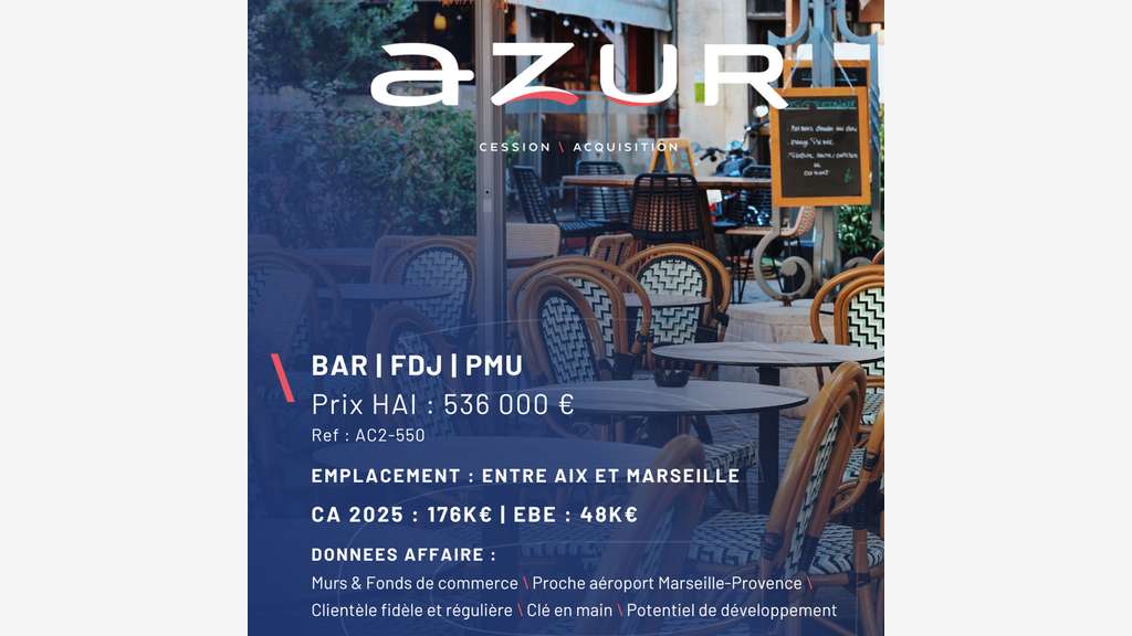 VENTE Murs & FDC Bar FDJ PMU Fort potentiel