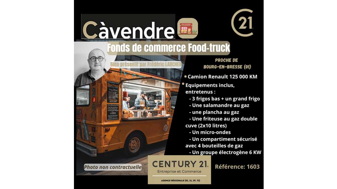 Vente FDC food truck à Bourg En Bresse