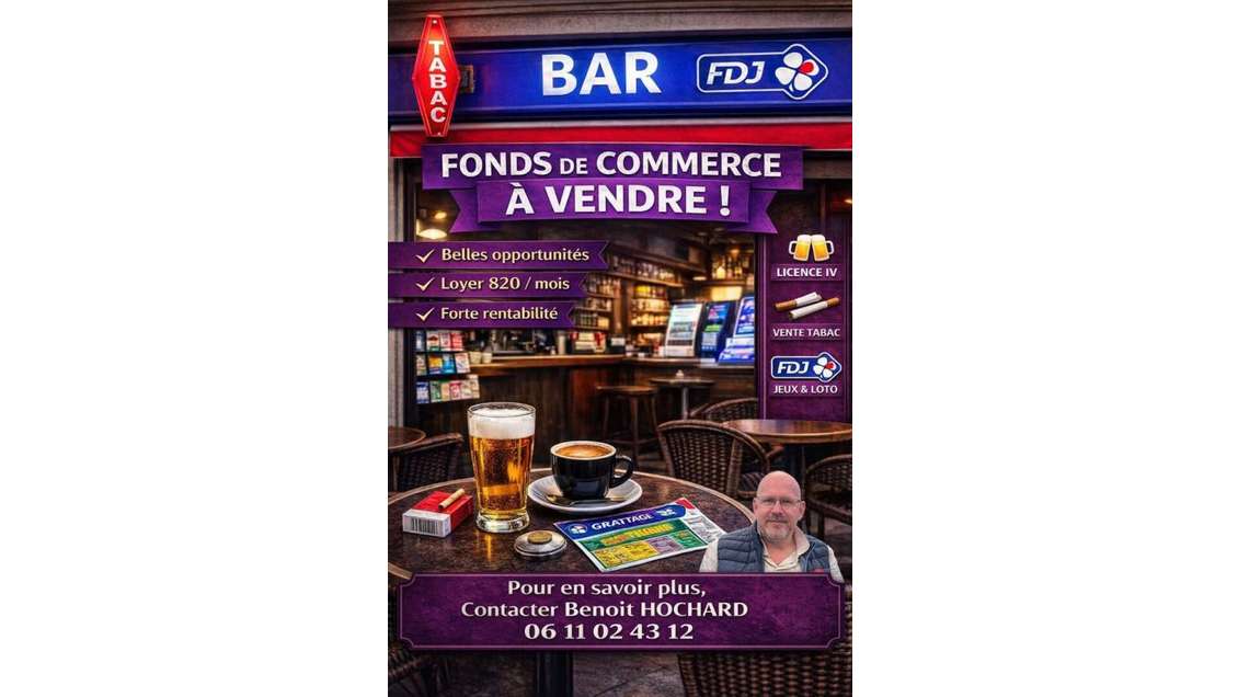 Vente bar Tabac Loto FDJ en centre village du Var