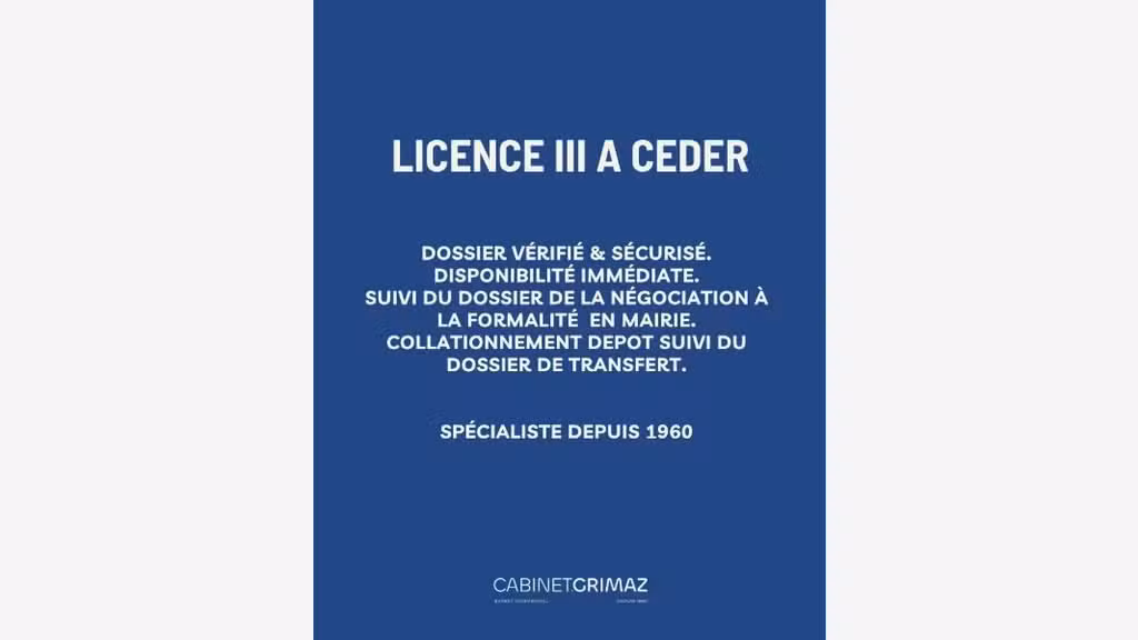 Vente licence débit de boissons à Cagnes/Mer