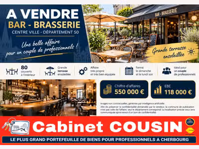 Vente bar brasserie très bien équipé en Manche