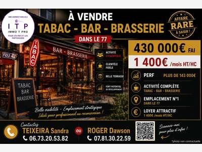 Cède beau bar tabac FDJ situé dans une ville du 77