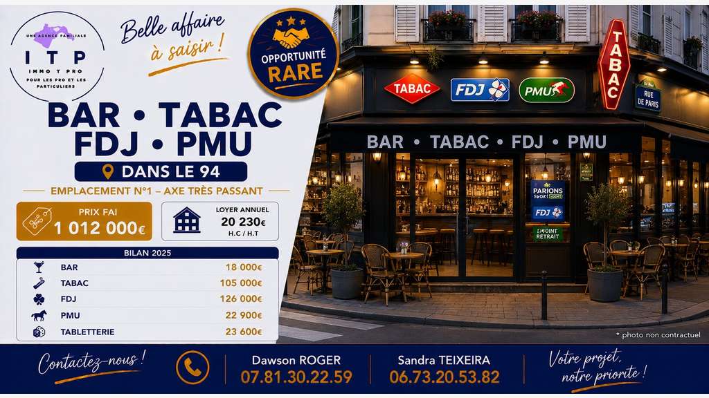 AV bar tabac FDJ PMU à Créteil secteur recherché