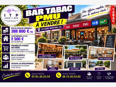 Vente beau bar tabac FDJ PMU en périphérie Dieppe