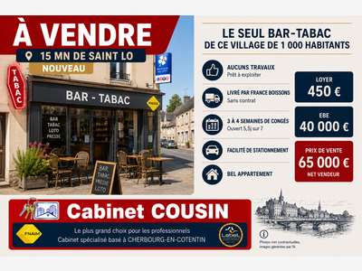 Vente bar tabac jeux village à 15 mn de Saint Lô