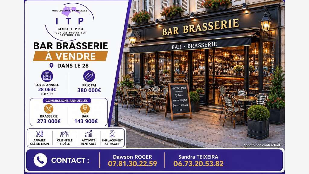 A vendre bar brasserie en périphérie de Chartres