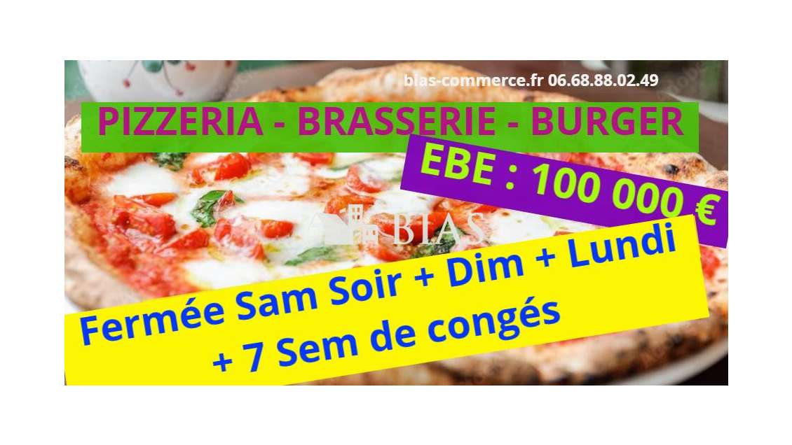 Vente pizzeria brasserie + VAE centre ville Eure