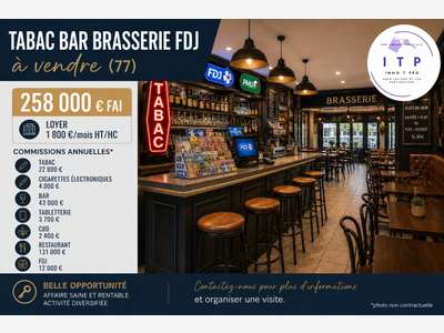 Vente beau bar tabac brasserie FDJ à Fontenailles