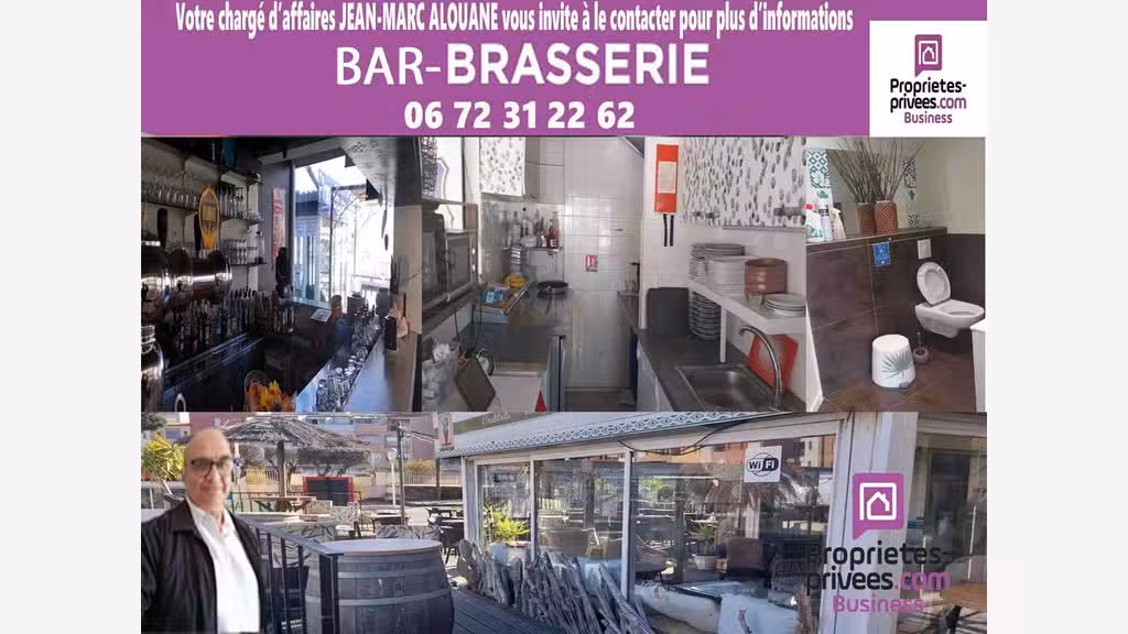 Cession bar glacier 60m² Cap d'Agde bord de mer