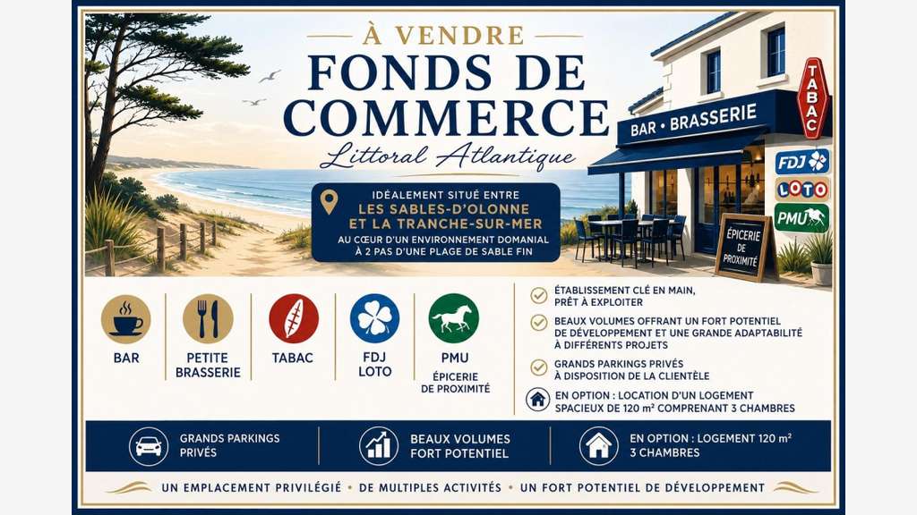Vente bar petite brasserie aux Sables d'Olonne
