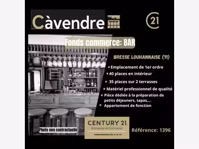 Vente fonds de commerce bar lic IV à Louhans