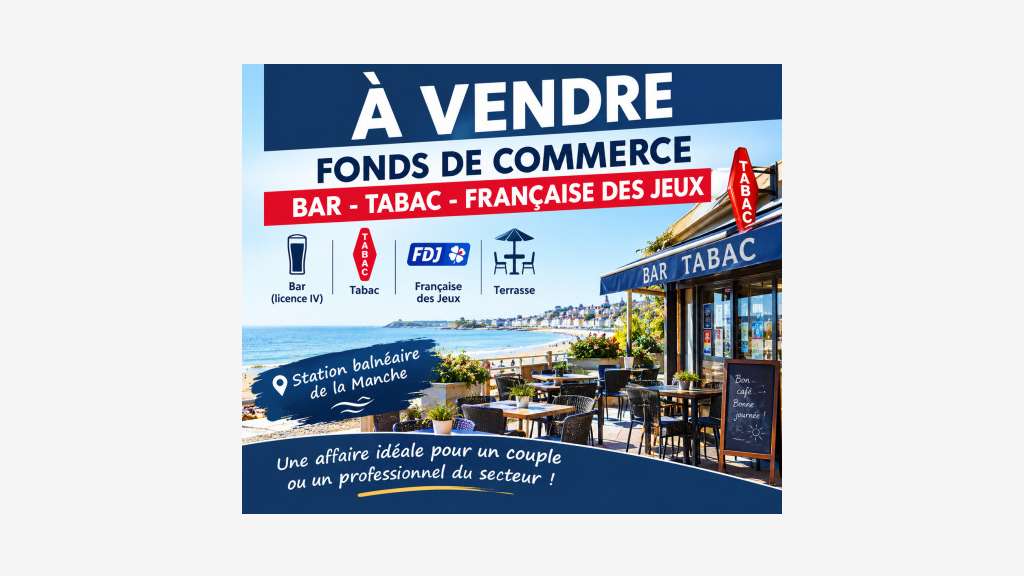 BAR TABAC FDJ SITUÉ EN STATION BALNEAIRE MANCHE 