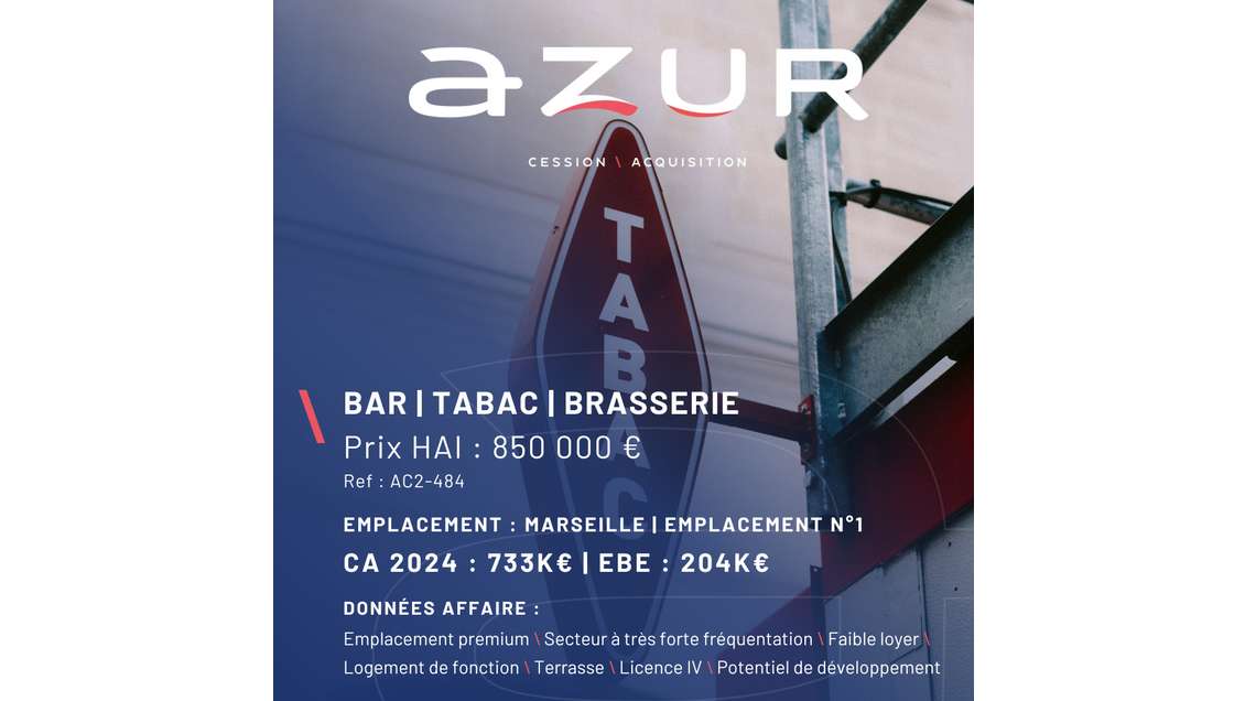 VENTE Bar Tabac Brasserie en emplacement n°1