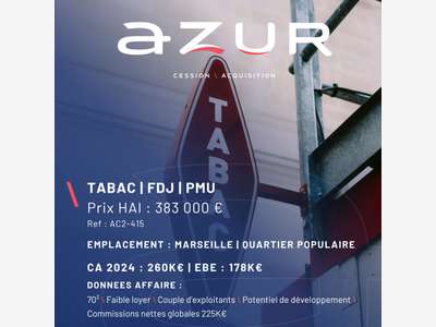 VENTE Tabac FDJ PMU quartier populaire à Marseille