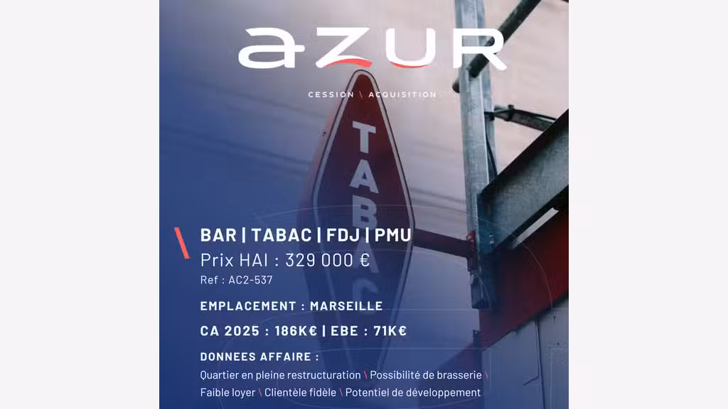 VENTE Bar Tabac FDJ PMU avec possibilité brasserie
